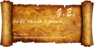 Grünblat Edmond névjegykártya